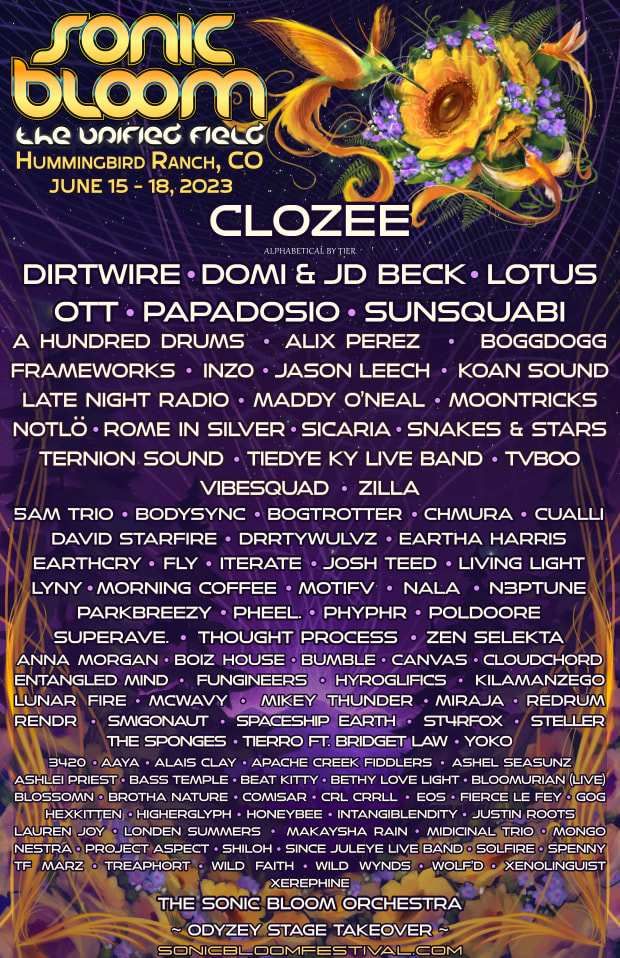 SONIC BLOOM Reveals Phase Two Lineup, "Road to SONIC BLOOM" Tour Dates