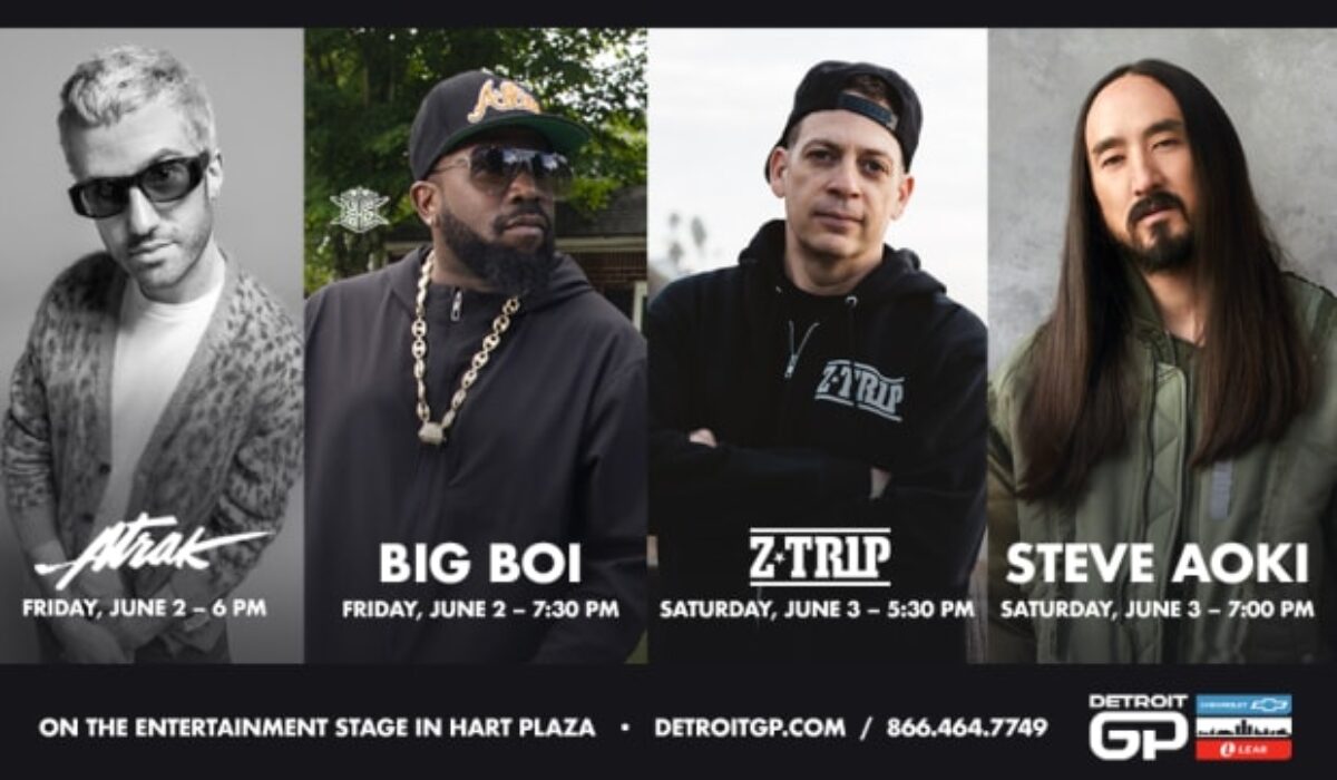 Steve Aoki, A-Trak, Z-Trip, and Big Boi to Perform at Detroit Grand Prix img